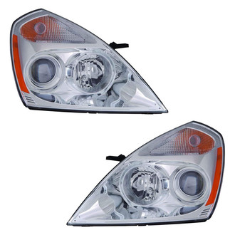Pacific Best® - Driver and Passenger Side Replacement Headlight Set (NSF Certified)