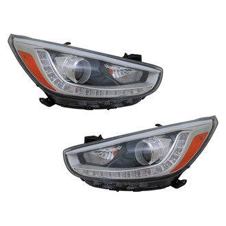 Pacific Best® - Driver and Passenger Side Replacement Headlight Set (NSF Certified)