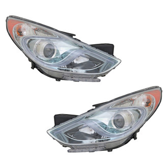 Pacific Best® - Driver and Passenger Side Replacement Headlight Set (CAPA Certified)