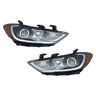 Pacific Best® - Driver and Passenger Side Replacement Headlight Set (NSF Certified)