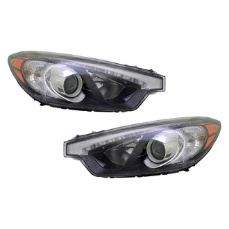 Pacific Best® - Driver and Passenger Side Replacement Headlight Set (NSF Certified)