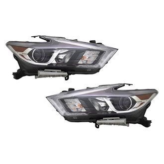 Pacific Best® - Driver and Passenger Side Replacement Headlight Set (NSF Certified)