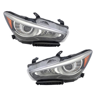 Pacific Best® - Driver and Passenger Side Replacement Headlight Set (NSF Certified)