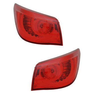 Pacific Best® - Driver and Passenger Side Outer Replacement Tail Lights (Standard Line)