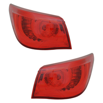 Pacific Best® - Driver and Passenger Side Outer Replacement Tail Lights (Standard Line)