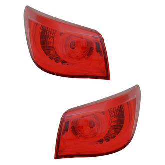 Pacific Best® - Driver and Passenger Side Outer Replacement Tail Lights (CAPA Certified)
