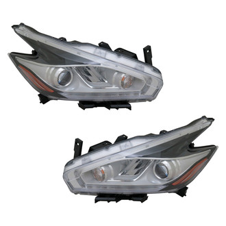 Pacific Best® - Driver and Passenger Side Replacement Headlight Set (NSF Certified)