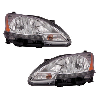 Pacific Best® - Driver and Passenger Side Replacement Headlight Set (CAPA Certified)