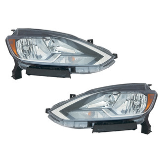 Pacific Best® - Driver and Passenger Side Replacement Headlight Set (NSF Certified)
