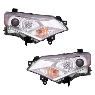 Pacific Best® - Driver and Passenger Side Replacement Headlight Set (NSF Certified)