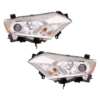 Pacific Best® - Driver and Passenger Side Replacement Headlight Set (CAPA Certified)