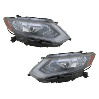 Pacific Best® - Driver and Passenger Side Replacement Headlight Set (NSF Certified)