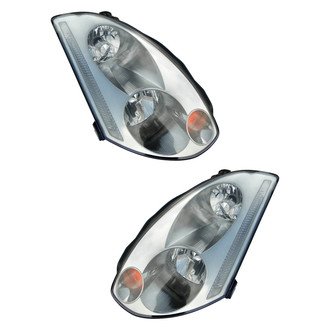 Pacific Best® - Driver and Passenger Side Replacement Headlight Set Lens and Housing (Standard Line)