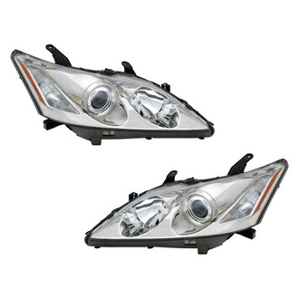 Pacific Best® - Driver and Passenger Side Replacement Headlight Set Lens and Housing (CAPA Certified)