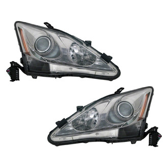 Pacific Best® - Driver and Passenger Side Replacement Headlight Set Lens and Housing (Standard Line)