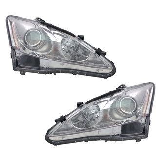 Pacific Best® - Driver and Passenger Side Replacement Headlight Set (NSF Certified)