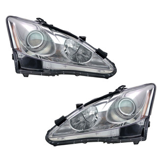 Pacific Best® - Driver and Passenger Side Replacement Headlight Set Lens and Housing (NSF Certified)