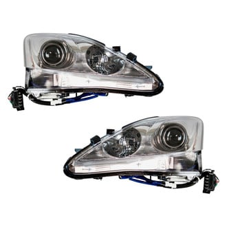 Pacific Best® - Driver and Passenger Side Replacement Headlight Set Lens and Housing (NSF Certified)