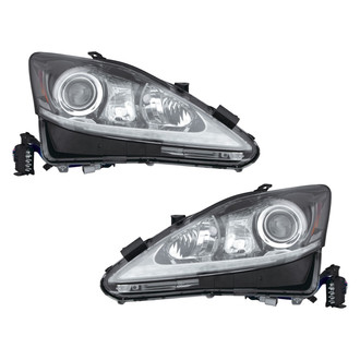 Pacific Best® - Driver and Passenger Side Replacement Headlight Set Lens and Housing (CAPA Certified)