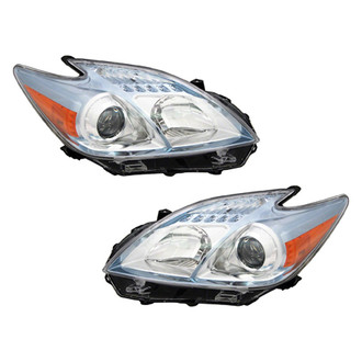 Pacific Best® - Driver and Passenger Side Replacement Headlight Set Lens and Housing (Standard Line)