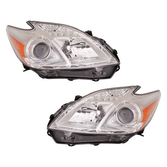 Pacific Best® - Driver and Passenger Side Replacement Headlight Set Lens and Housing (NSF Certified)