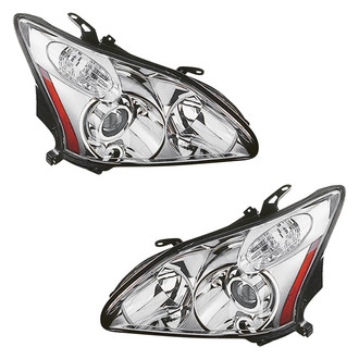 Pacific Best® - Driver and Passenger Side Replacement Headlight Set Lens and Housing (Standard Line)