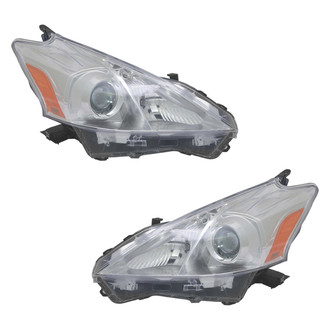 Pacific Best® - Driver and Passenger Side Replacement Headlight Set (NSF Certified)