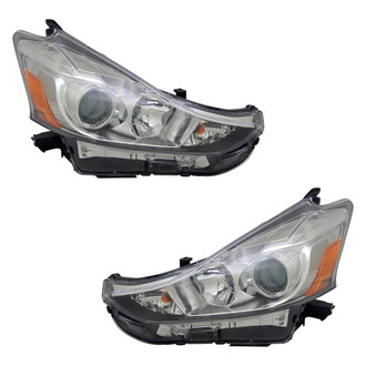 Pacific Best® - Driver and Passenger Side Replacement Headlight Set (NSF Certified)