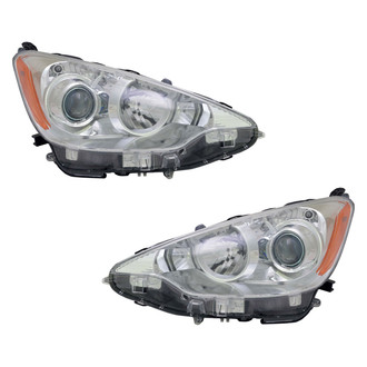 Pacific Best® - Driver and Passenger Side Replacement Headlight Set (NSF Certified)