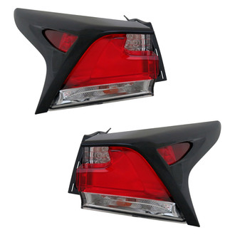 Pacific Best® - Driver and Passenger Side Outer Replacement Tail Light Lens and Housings (CAPA Certified)