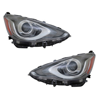 Pacific Best® - Driver and Passenger Side Replacement Headlight Set (NSF Certified)