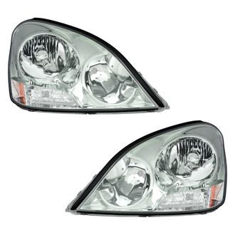 Pacific Best® - Driver and Passenger Side Replacement Headlight Set Lens and Housing (Standard Line)