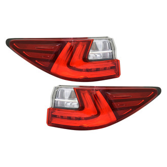 Pacific Best® - Driver and Passenger Side Outer Replacement Tail Lights (Standard Line)