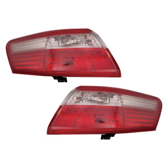 Pacific Best® - Driver and Passenger Side Outer Replacement Tail Light Lens and Housings (CAPA Certified)