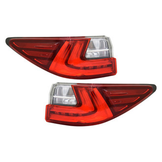 Pacific Best® - Driver and Passenger Side Outer Replacement Tail Lights (Standard Line)