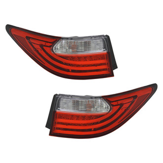 Pacific Best® - Driver and Passenger Side Outer Replacement Tail Light Lens and Housings (CAPA Certified)