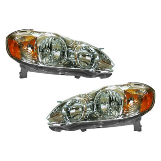 Pacific Best® - Driver and Passenger Side Replacement Headlight Set (CAPA Certified)