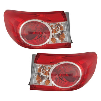 Pacific Best® - Driver and Passenger Side Outer Replacement Tail Lights (Standard Line)