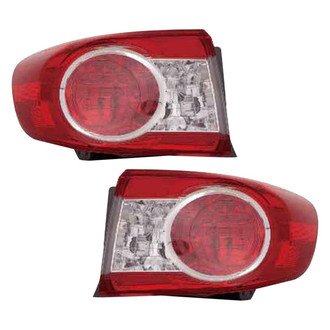 Pacific Best® - Driver and Passenger Side Outer Replacement Tail Light Lens and Housings (Standard Line)