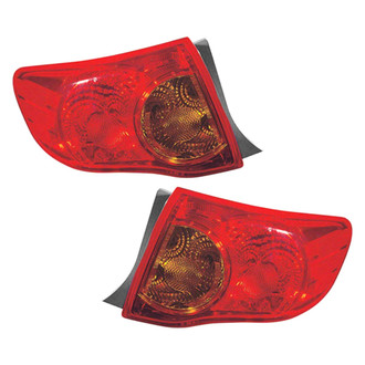 Pacific Best® - Driver and Passenger Side Outer Replacement Tail Lights (CAPA Certified)