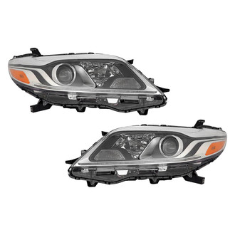 Pacific Best® - Driver and Passenger Side Replacement Headlight Set Lens and Housing (Standard Line)