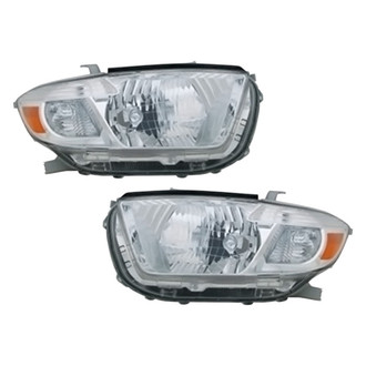 Pacific Best® - Driver and Passenger Side Replacement Headlight Set Lens and Housing (Standard Line)
