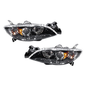 Pacific Best® - Driver and Passenger Side Replacement Headlight Set Lens and Housing (Standard Line)