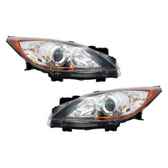 Pacific Best® - Driver and Passenger Side Replacement Headlight Set Lens and Housing (Standard Line)