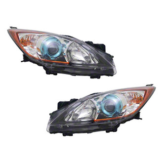 Pacific Best® - Driver and Passenger Side Replacement Headlight Set Lens and Housing (NSF Certified)