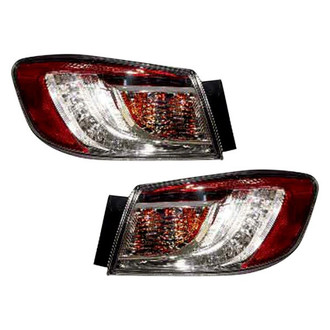 Pacific Best® - Driver and Passenger Side Outer Replacement Tail Lights (Standard Line)