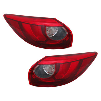 Pacific Best® - Driver and Passenger Side Outer Replacement Tail Lights (Standard Line)