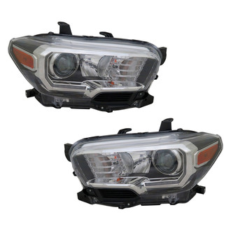 Pacific Best® - Driver and Passenger Side Replacement Headlight Set (CAPA Certified)