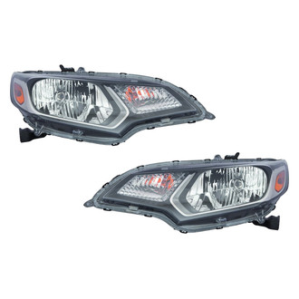 Pacific Best® - Driver and Passenger Side Replacement Headlight Set (NSF Certified)