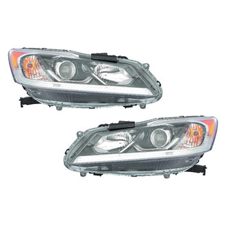 Pacific Best® - Driver and Passenger Side Replacement Headlight Set (NSF Certified)